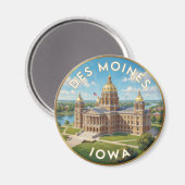 Aimant Des Moines Capitole de l'État de l'Iowa 🌾 (Recto/Verso)