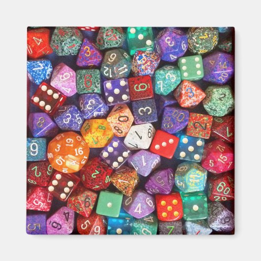 Aimant dés multicolores (Devant)