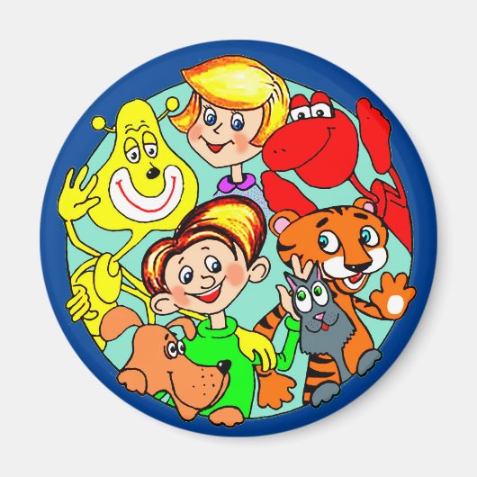 Aimant Des personnages de bande dessinée amusants (Devant)