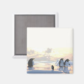 Aimant des pingouins qui refroidissent sur une banquise (Recto/Verso)