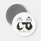 Aimant Des pingouins qui se marient juste mariés (Recto/Verso)