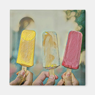 Aimant Des popsicles de crème glacée colorée
