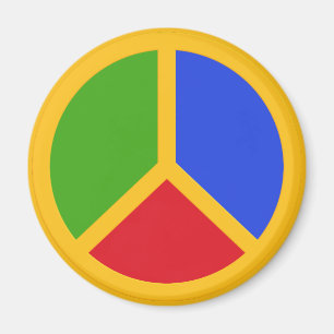 Aimant des signes de paix colorés