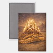 Aimant Desert king tortoise birthday cake mountain (Recto/Verso)