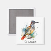Aimant Desert Spirit, Roadrunner en Aquarelle, coutume (Recto/Verso)