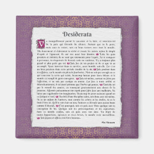 Aimant Desiderata - Choses désirées - poème