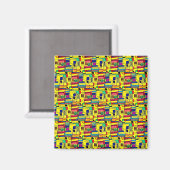 Aimant Design abstrait moderne aux couleurs vives (Recto/Verso)