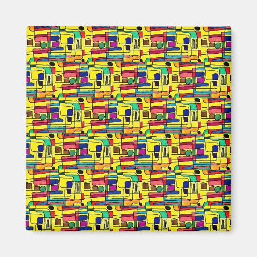 Aimant Design abstrait moderne aux couleurs vives (Devant)