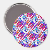 Aimant Design abstrait moderne aux couleurs vives  (Recto/Verso)