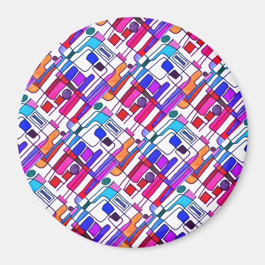 Aimant Design abstrait moderne aux couleurs vives  (Devant)