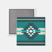 Aimant Design aztèque en couleur turquoise (Recto/Verso)
