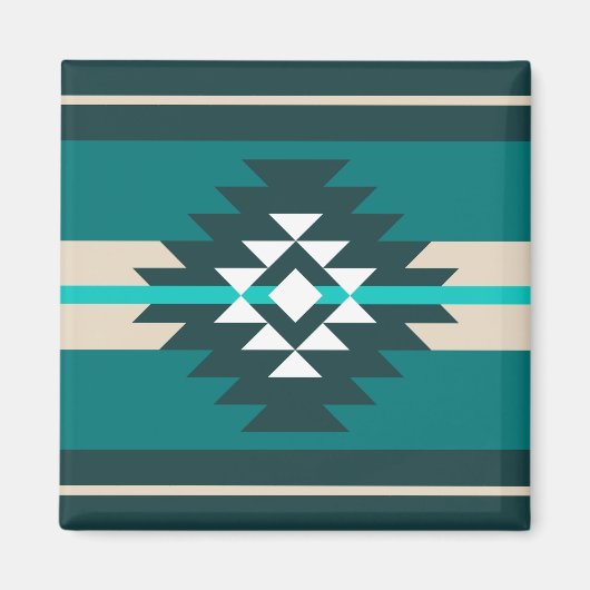 Aimant Design aztèque en couleur turquoise (Devant)