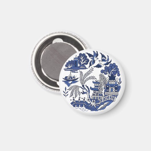 Aimant Design classique de saule bleu (Recto/Verso)