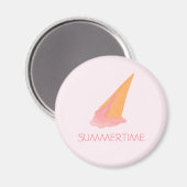 Aimant design cône crème glacée rose (Recto/Verso)