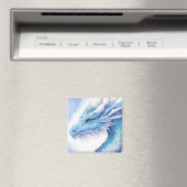 Aimant Design d'aquarelle de dragon de glace bleu (In Situ (Lave-vaisselle))