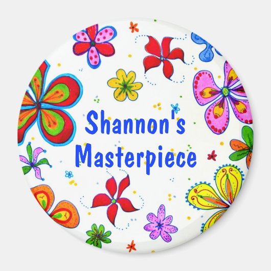 Aimant Design d'art à grandes fleurs (Devant)