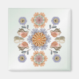 Aimant Design d'art de la coquille de jardin de la sirène