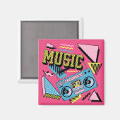 Aimant Design de boite de musique de style rétro (Recto/Verso)