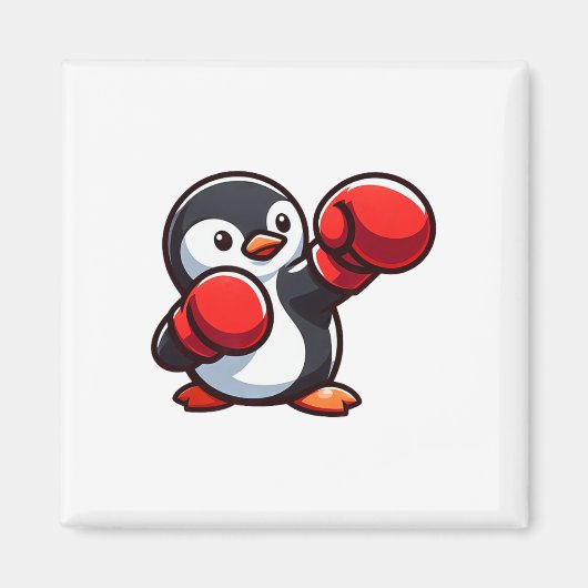 Aimant Design de boîte de pingouin de dessin cool (Devant)