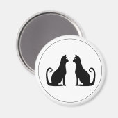 Aimant Design de chat noir (Recto/Verso)