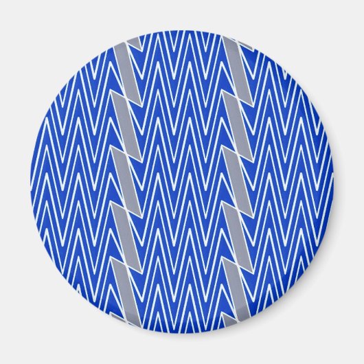 Aimant Design de chevrons bleu et gris (Devant)