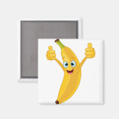Aimant Design de dessin de banane (Recto/Verso)