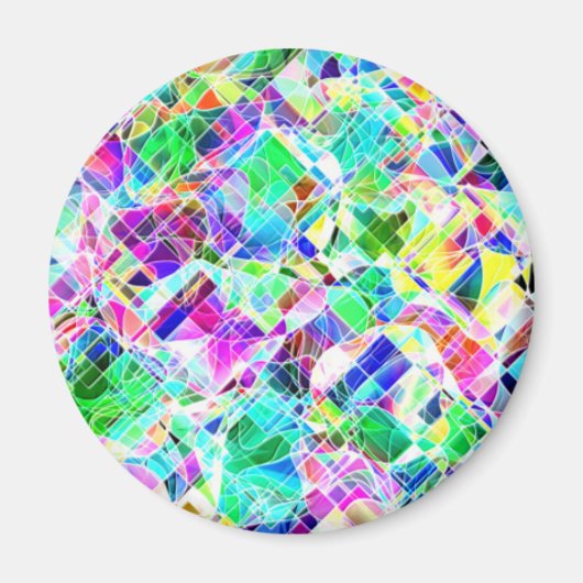 Aimant Design de fragments colorés mignons (Devant)