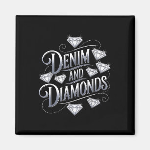 Aimant Design de la coupe de glam Denim et Diamants
