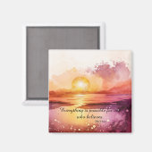 Aimant Design de la gamme Watercolor Beach 3 (Recto/Verso)