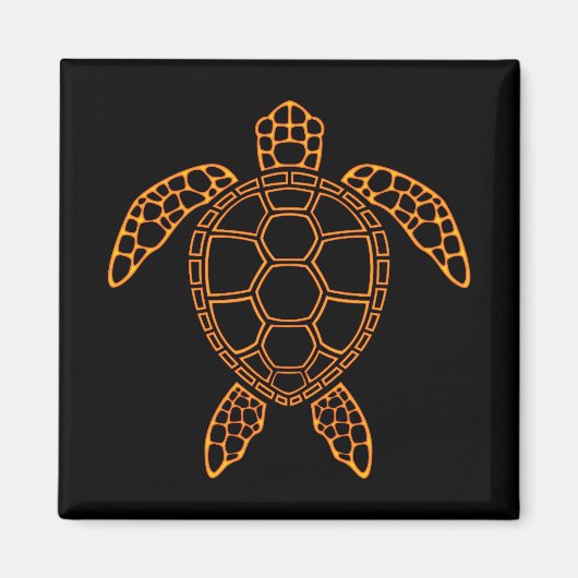 Aimant Design de la tortue marine Neon Lava (Devant)