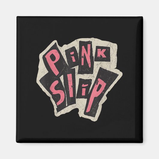 Aimant Design de la typographie de Grunge en rose (Devant)