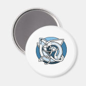 Aimant Design de nouage celtique - Chien bleu (Recto/Verso)