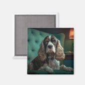 Aimant Design de portrait classique de Cocker Spaniel élé (Recto/Verso)