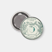 Aimant Design de quartier d'état de Géorgie teintée (Recto/Verso)