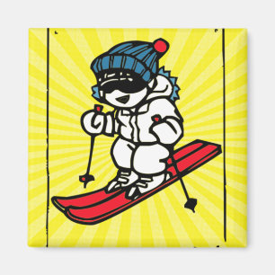 Aimant Design de ski vintage skieur cadeau de ski