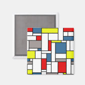 Aimant Design de style mondrien (Recto/Verso)