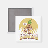 Aimant Design de texte de style rétro "Aloha" (Recto/Verso)