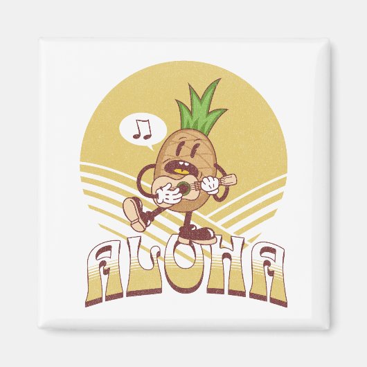 Aimant Design de texte de style rétro "Aloha" (Devant)
