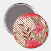 Aimant Design de tissu complexe avec motifs floraux (Recto/Verso)