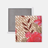 Aimant Design de tissu complexe avec motifs floraux (Recto/Verso)