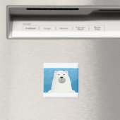 Aimant Design d'impression d'un ours polaire blanc mou (In Situ (Lave-vaisselle))