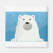 Aimant Design d'impression d'un ours polaire blanc mou (Devant)
