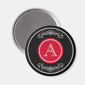 Aimant Design élégant de monogramme (Recto/Verso)