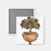 Aimant Design fleuri vintage Art Nouveau rose (Recto/Verso)