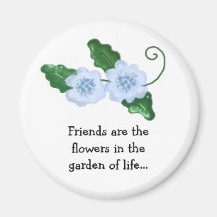 Aimant Design floral avec message d'amitié