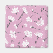 Aimant Design Floral Rose - Art Fleur Élégant (Devant)