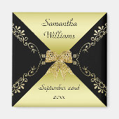 Aimant Design Gold & Black Décoratif Bow Favoriser (Devant)