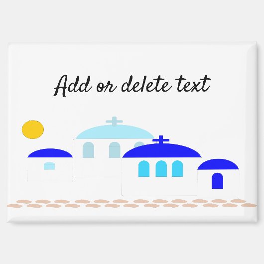 Aimant Design grec Ajouter un texte (Recto)