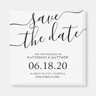 Aimant Design moderne Script mariage Enregistrer la date