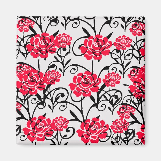 Aimant Design Motif d'illustrations de rose rouge (Devant)